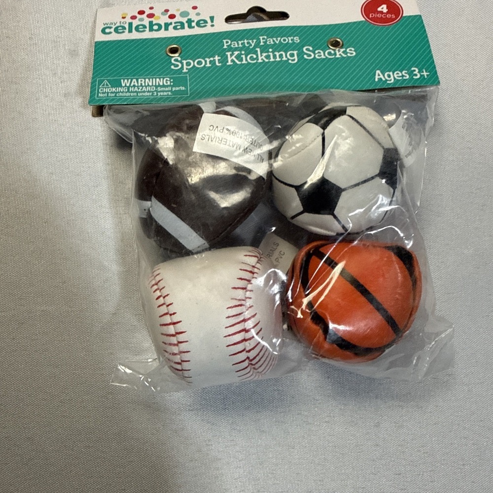 NWT Hacky‎ Sack Lot Of 4 Walmart Footbags, Sports Theme, Football, Soccer